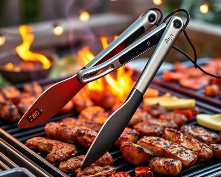 Elektrische Grillzangen mit Temperaturanzeige