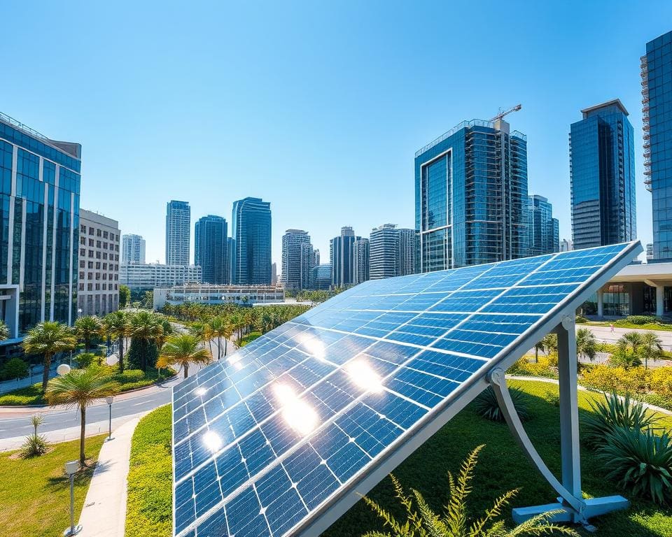 Solarpanels in städtische Energienetzwerke