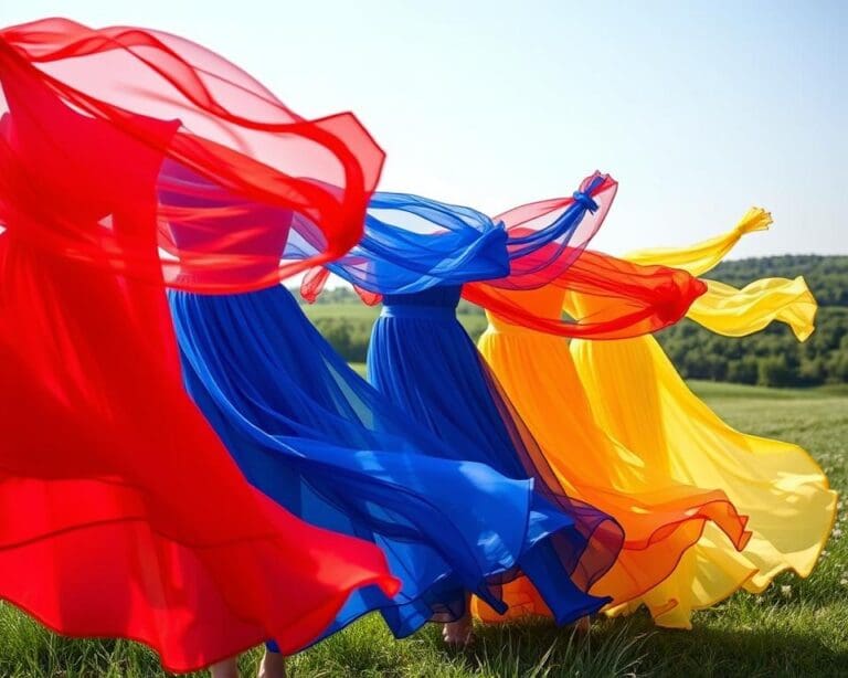 Chiffonkleider in kräftigen Farben: Leichtigkeit trifft auf Mut