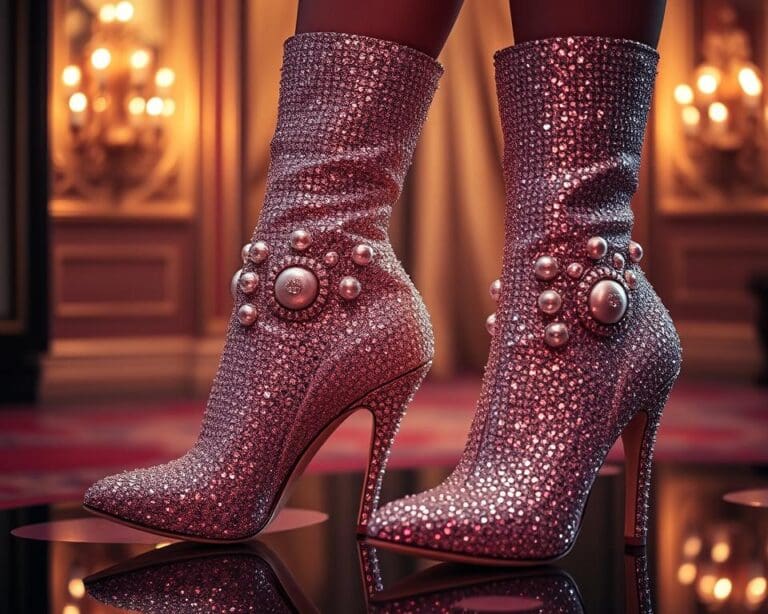 Glitzernde Stiefel mit Absatz: Extravaganz für besondere Anlässe