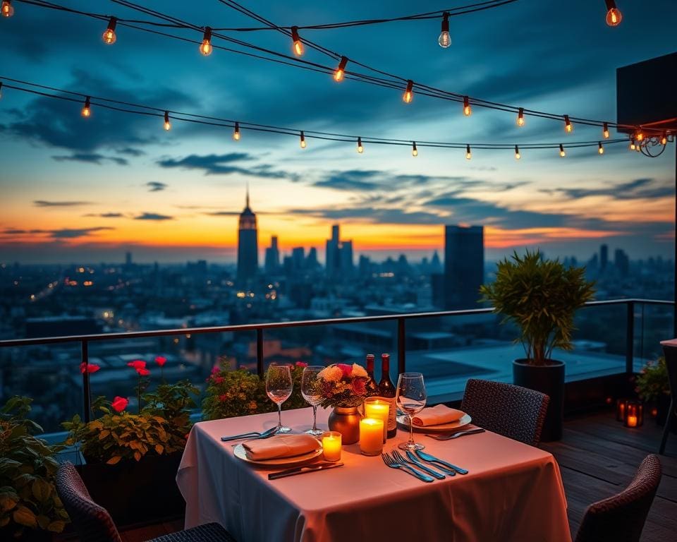 Rooftop-Bars Abendessen