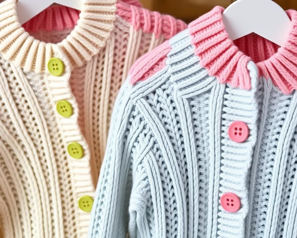 Strickjacken mit Kontrastknöpfen: Kleine Details mit großer Wirkung