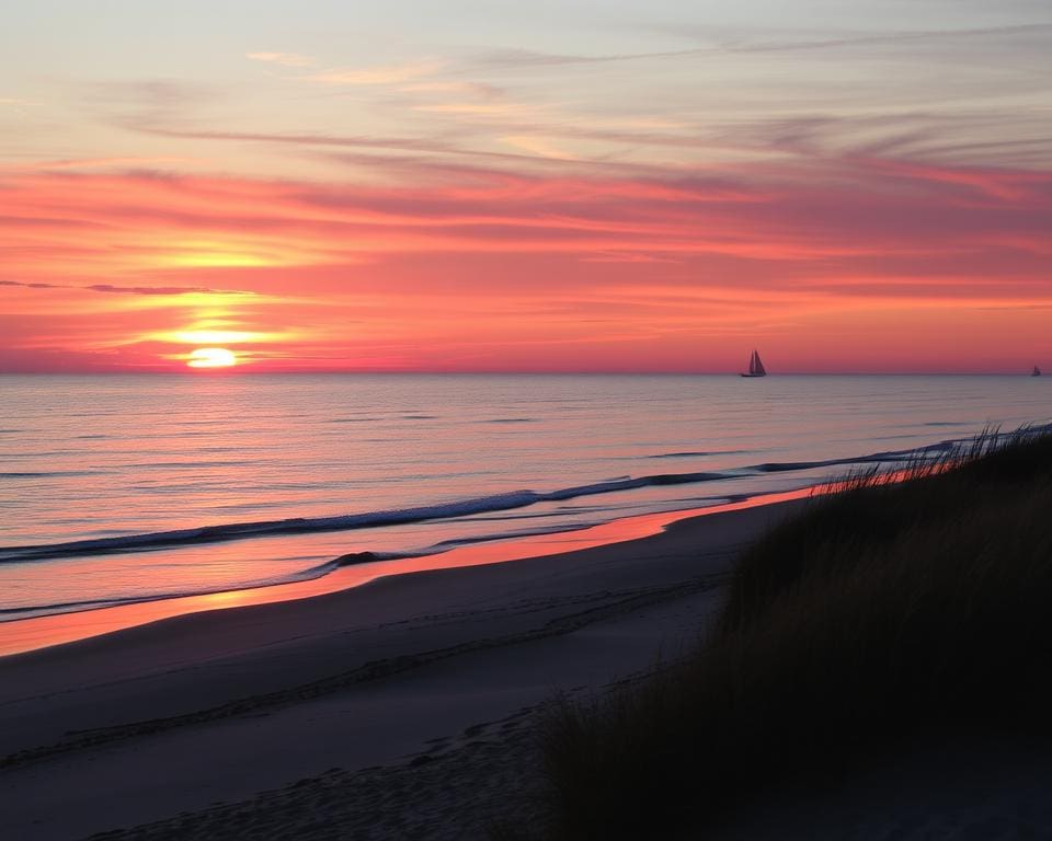 romantische Sonnenuntergänge an der Ostsee