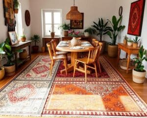 Teppiche im Boho-Design für lebendige Essbereiche