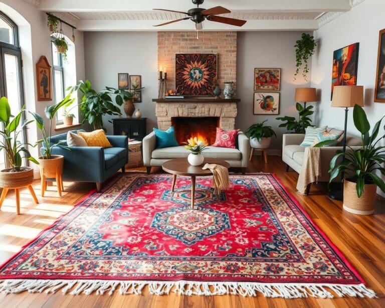 Teppiche im Boho-Stil für lebendige Wohnbereiche