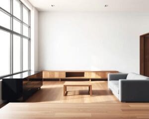 Wie kombinierst du Schwarz-Weiß mit Holz?
