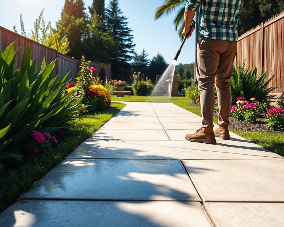 Wie reinigst du Gartenwege aus Beton mühelos?