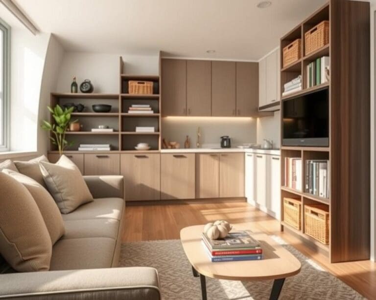 Wie integrierst du Stauraum platzsparend?